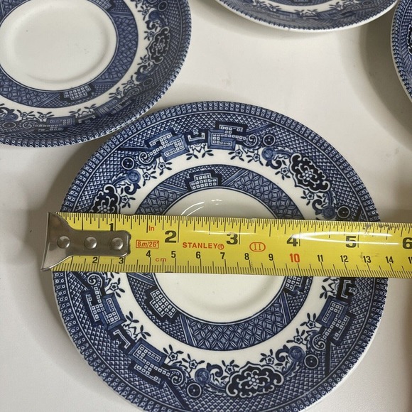 Vintage Churchill England Blue Willow Transferware Saucer (8) - Picture 8 of 9